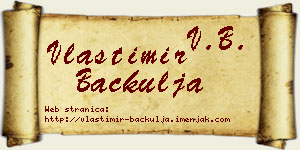 Vlastimir Bačkulja vizit kartica